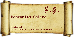 Haszonits Galina névjegykártya